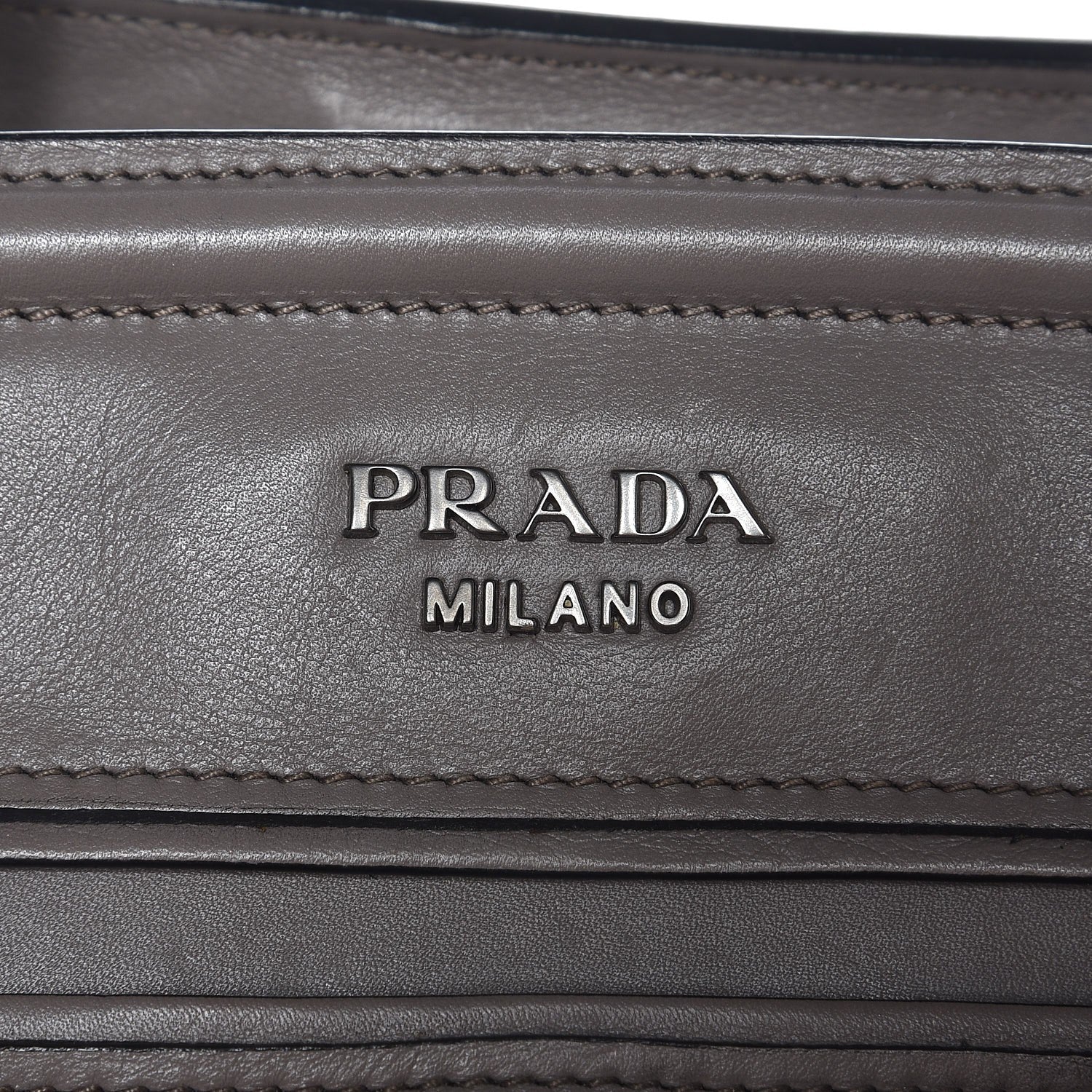 Prada Glace Calf Bi-Color Tote Pomice Black 10 of 10
