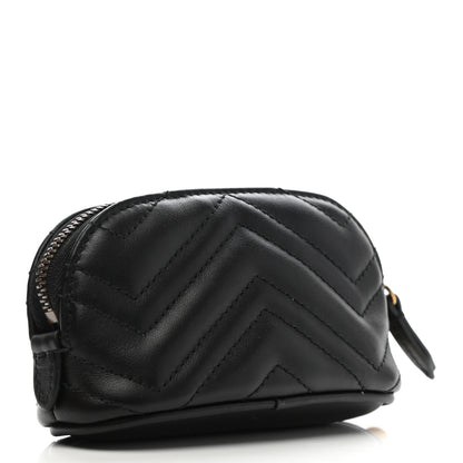 Gucci Calfskin Matelasse GG Marmont Key Pouch Black 3 of 9