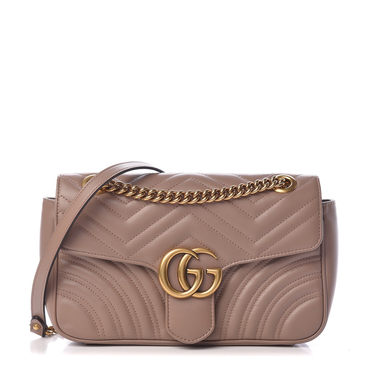 Gucci Calfskin Matelasse Small GG Marmont Shoulder Bag Porcelain Rose 1 of 13