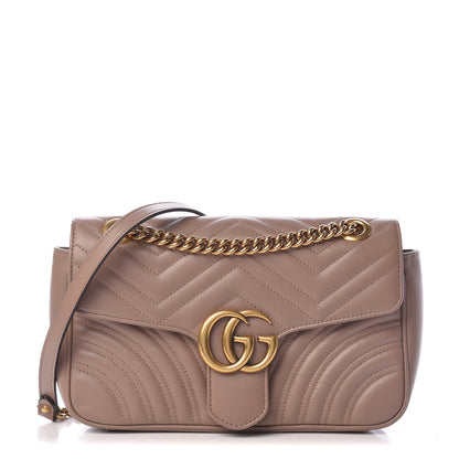 Gucci Calfskin Matelasse Small GG Marmont Shoulder Bag Porcelain Rose 1 of 13