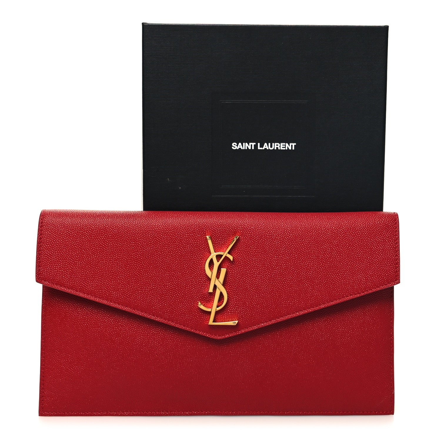 Saint Laurent Grain De Poudre Uptown Pouch Red 11 of 11