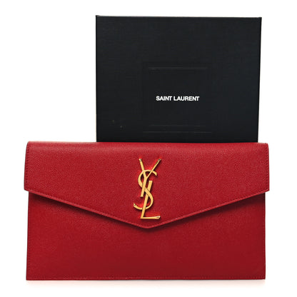 Saint Laurent Grain De Poudre Uptown Pouch Red 11 of 11