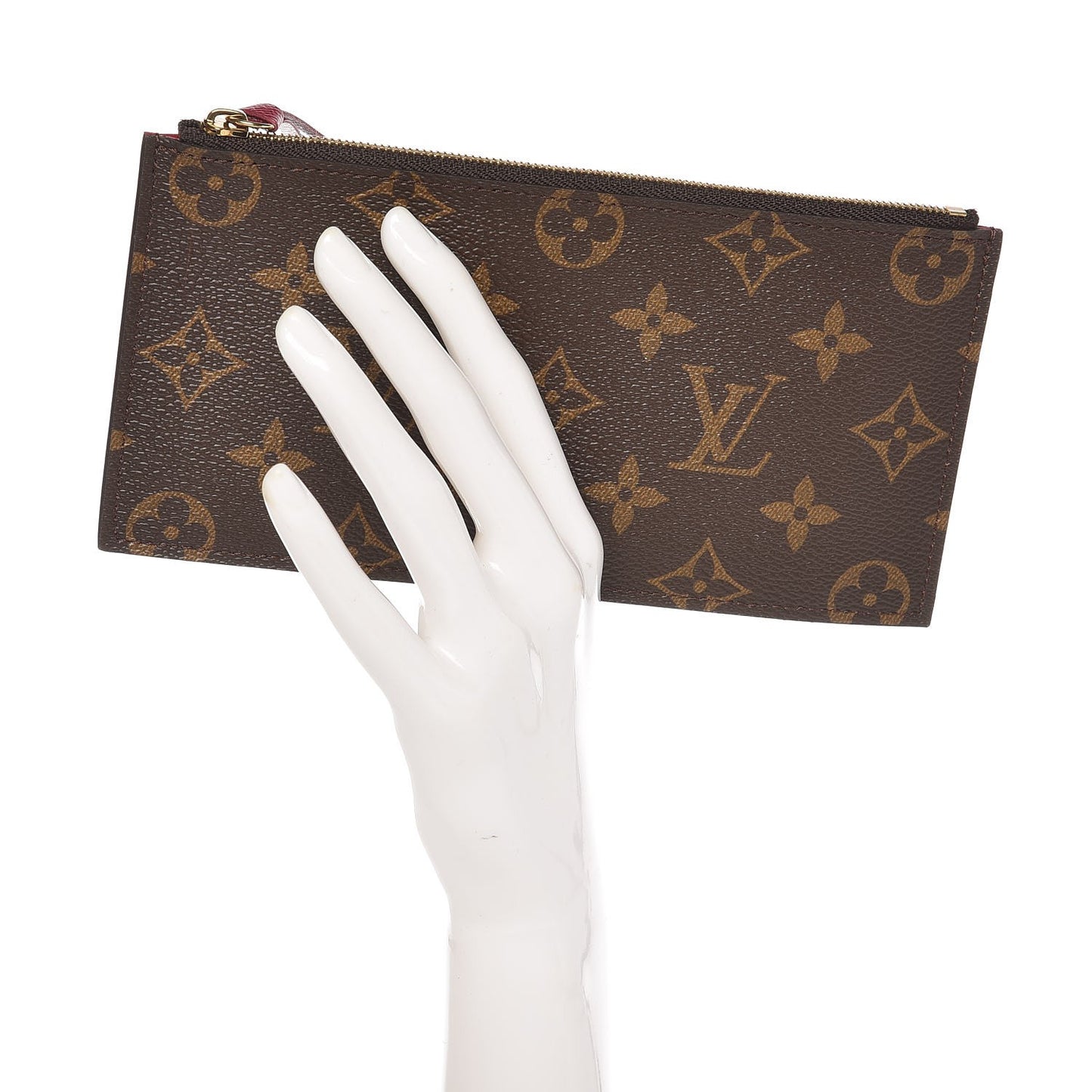 Monogram Felicie Chain Wallet Zippered Insert Fuchsia