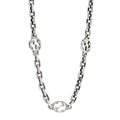 Gucci Sterling Silver Interlocking GG Chain Necklace 1 of 4
