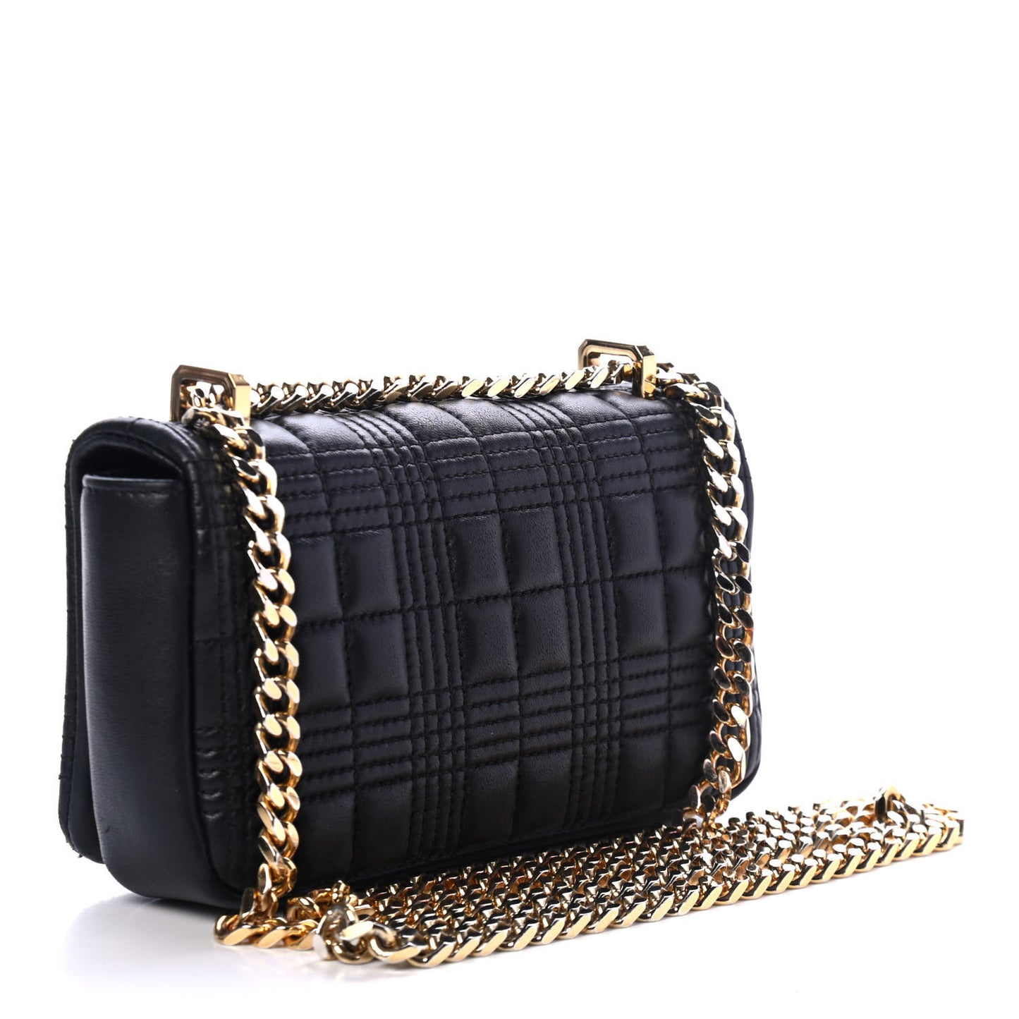 Grainy Calfskin Quilted Mini Lola Bag Black