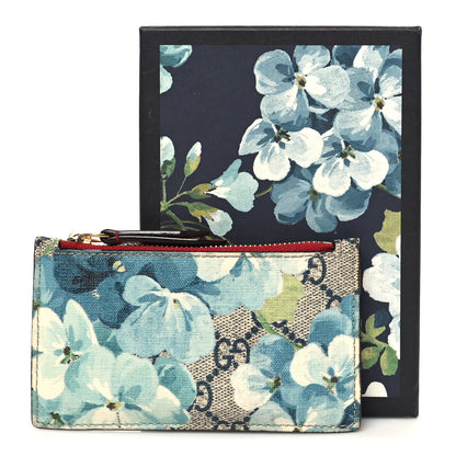 Gucci GG Supreme Monogram Blooms Coin Case Card Holder Beige Blue Navy Hibiscus Red 9 of 9