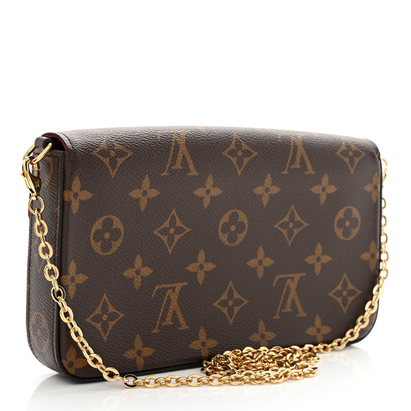 Monogram Pochette Felicie Chain Wallet Fuchsia