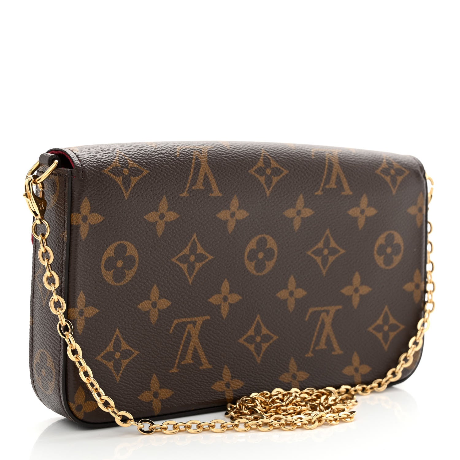 Louis Vuitton Monogram Pochette Felicie Chain Wallet Fuchsia 4 of 13