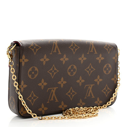 Louis Vuitton Monogram Pochette Felicie Chain Wallet Fuchsia 4 of 13
