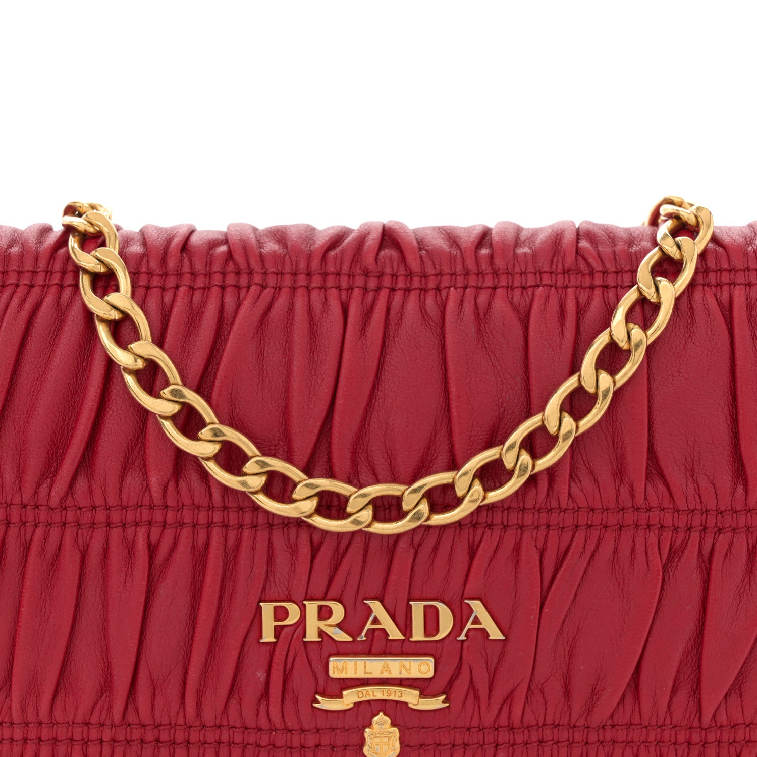 Prada Nappa Gaufre Wallet On Chain Fuoco 8 of 10