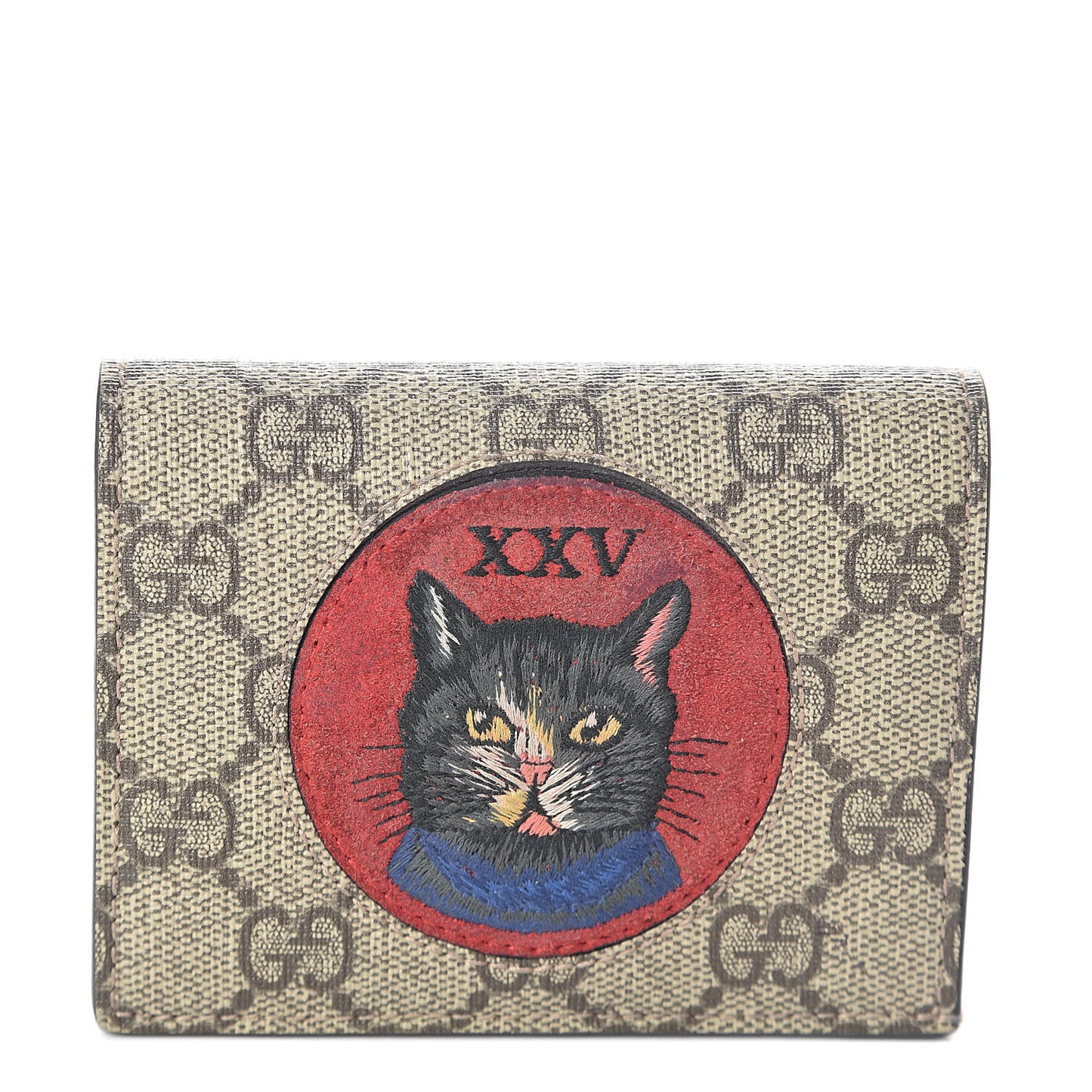 Soft GG Supreme Monogram Mystic Cat Card Case Wallet