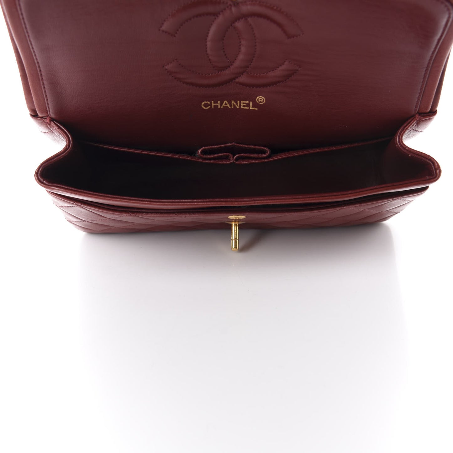 Lambskin Quilted Small Double Flap Red