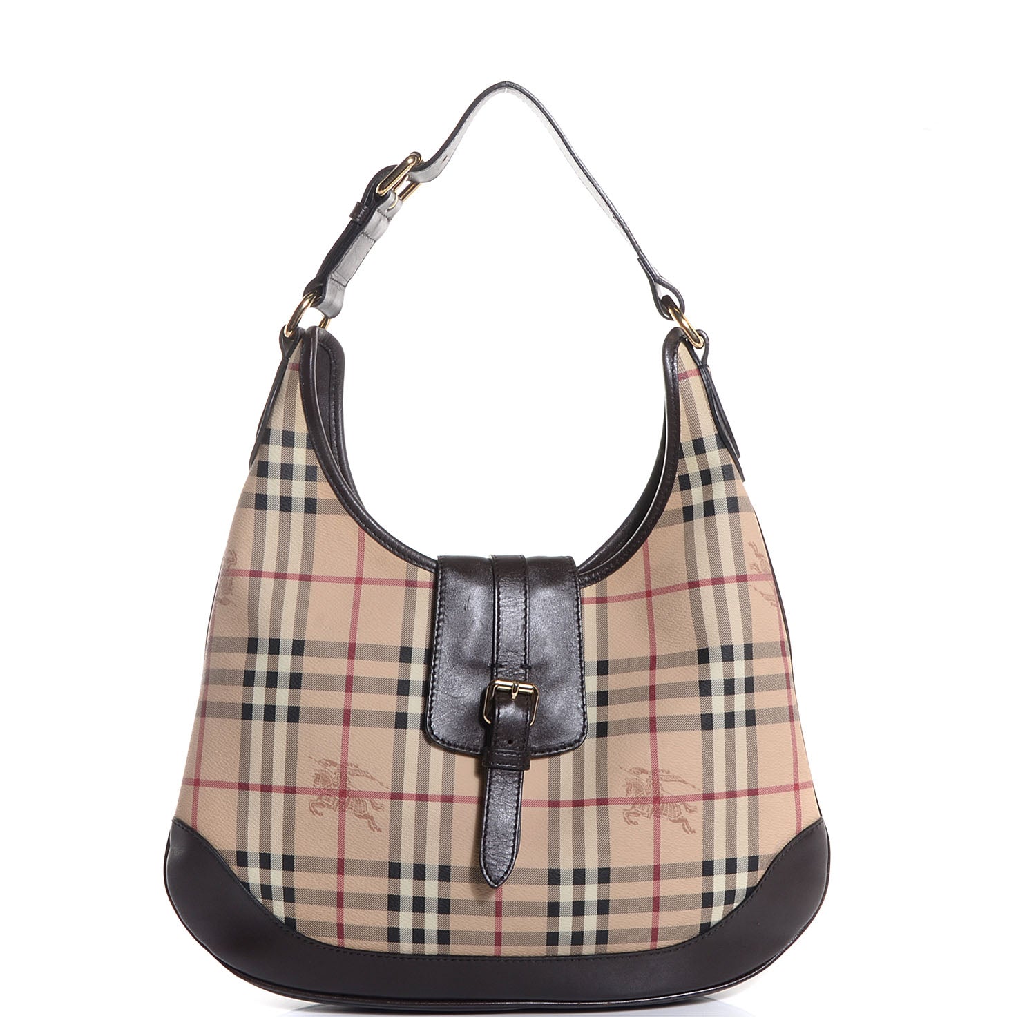 Burberry Haymarket Check Brooke Hobo Brown 1 of 8