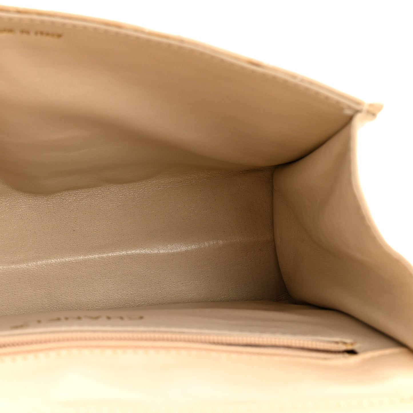 Lambskin Quilted Mini Camellia Flap Beige