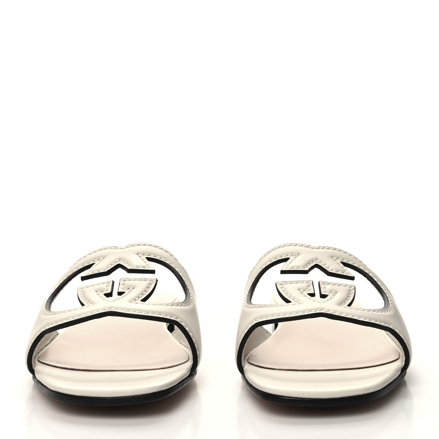 Calfskin Interlocking G Sandals 40 Mystic White