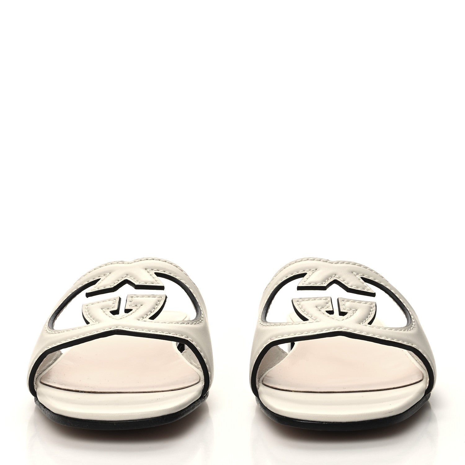 Gucci Calfskin Interlocking G Sandals 40 Mystic White 2 of 8
