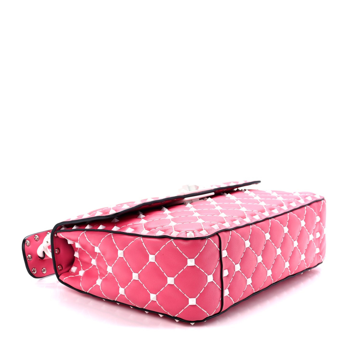 Lambskin Medium Free Rockstud Spike Shoulder Bag Shadow Pink
