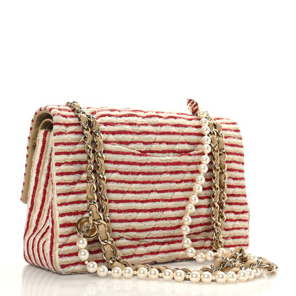 Chanel Jersey Quilted Medium Coco Sailor Flap Red White 3 of 9