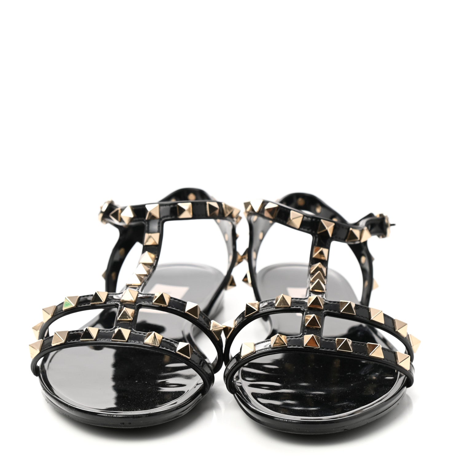 Valentino Garavani PVC Jelly Rockstud Caged Sandals 39 Black 2 of 8
