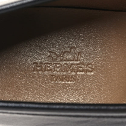 Hermes Goatskin Womens Paris Loafers 37 Black 8 of 9
