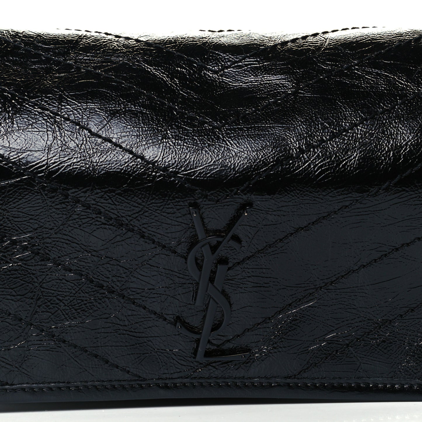 Crinkled Calfskin Matelasse Monogram Niki Body Bag Black