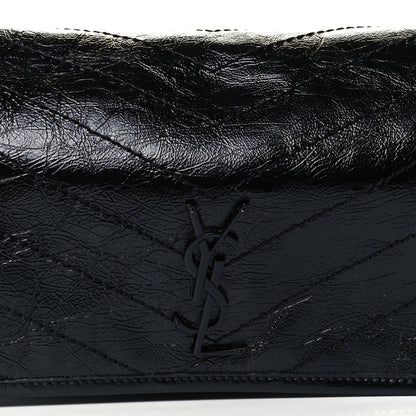 Saint Laurent Crinkled Calfskin Matelasse Monogram Niki Body Bag Black 10 of 12
