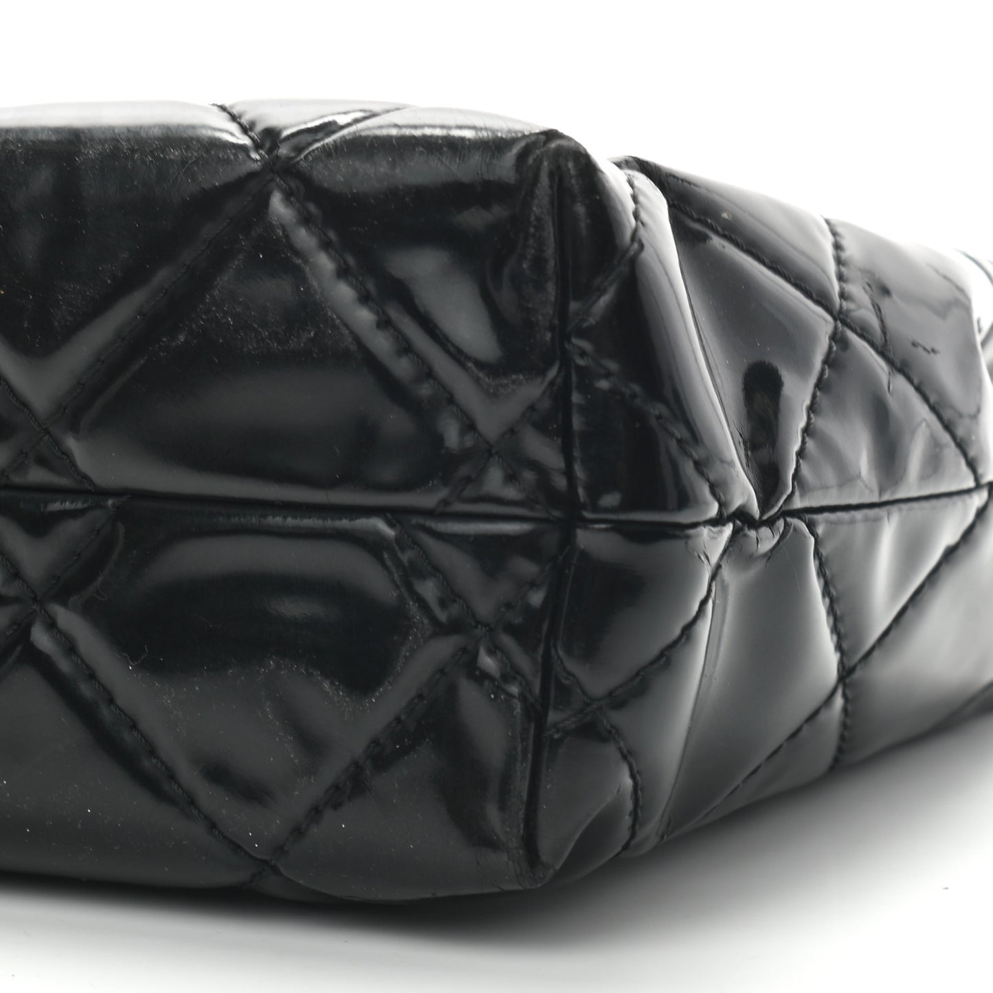 Vinyl Quilted In the Business Flap Bag Black