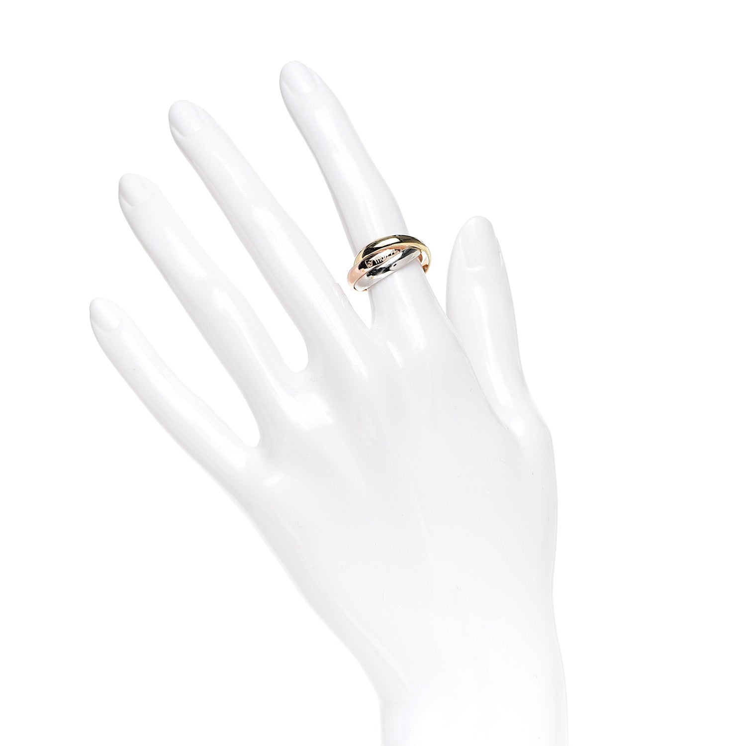 Cartier 18K Pink Yellow White Gold Classic Les Must De Trinity Ring 50 5.25 2 of 5