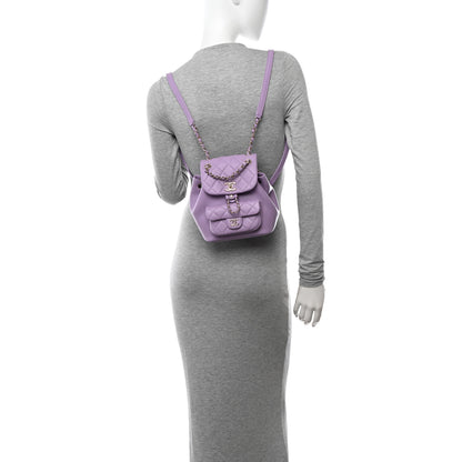 Chanel Lambskin Quilted Small Duma Drawstring Backpack Light Purple 2 of 10