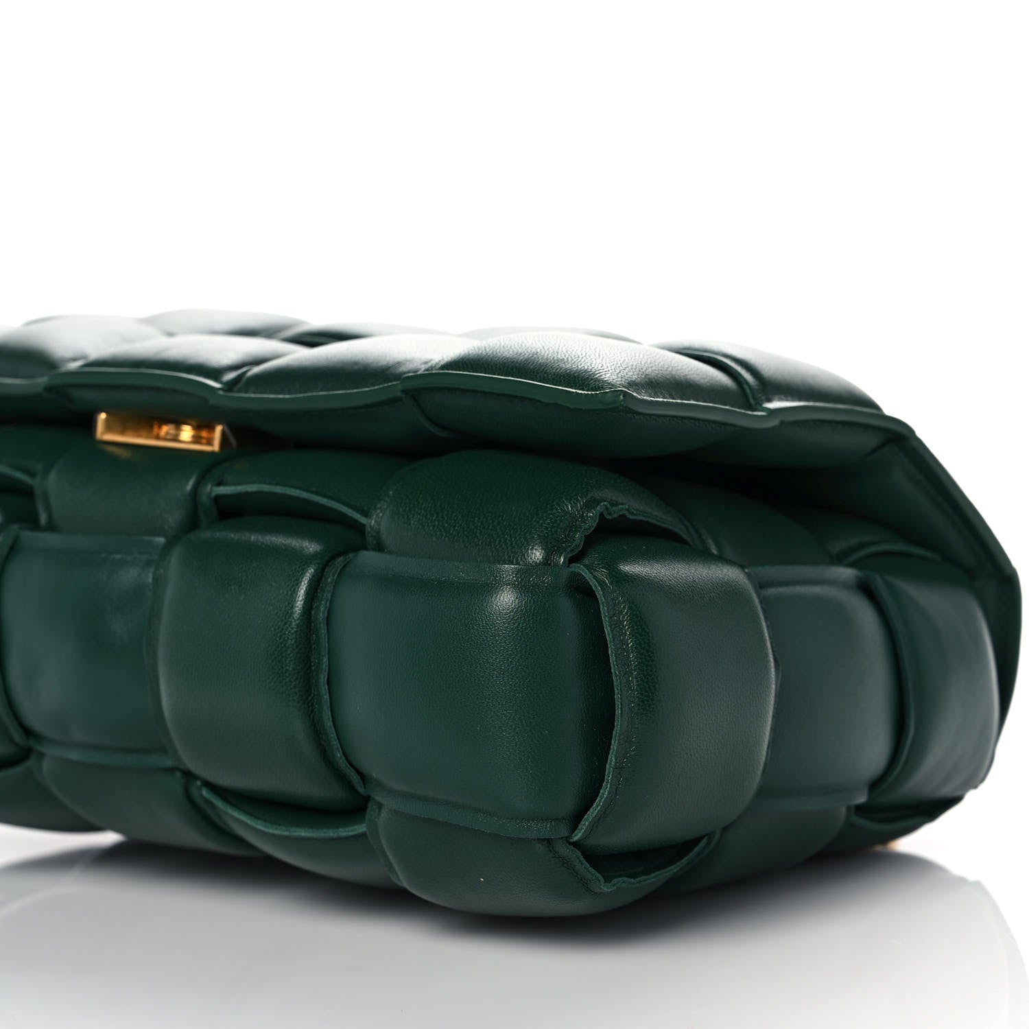 Bottega Veneta Lambskin Maxi Intreccio Padded Chain Cassette Crossbody Bag Racing Green 12 of 13