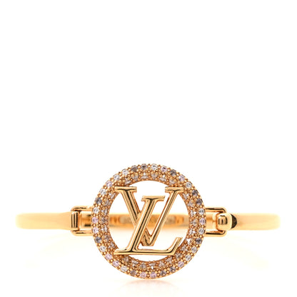 Louis Vuitton Metal Crystal Louise By Night Tresor Bracelet S Gold 1 of 5