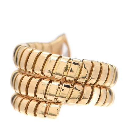Bulgari 18K Yellow Gold Diamond Tubogas Ring 52 6 3 of 4