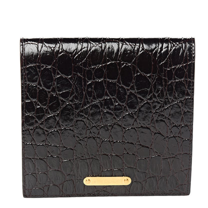 Saint Laurent Calfskin Crocodile Embossed Wallet Black 1 of 5