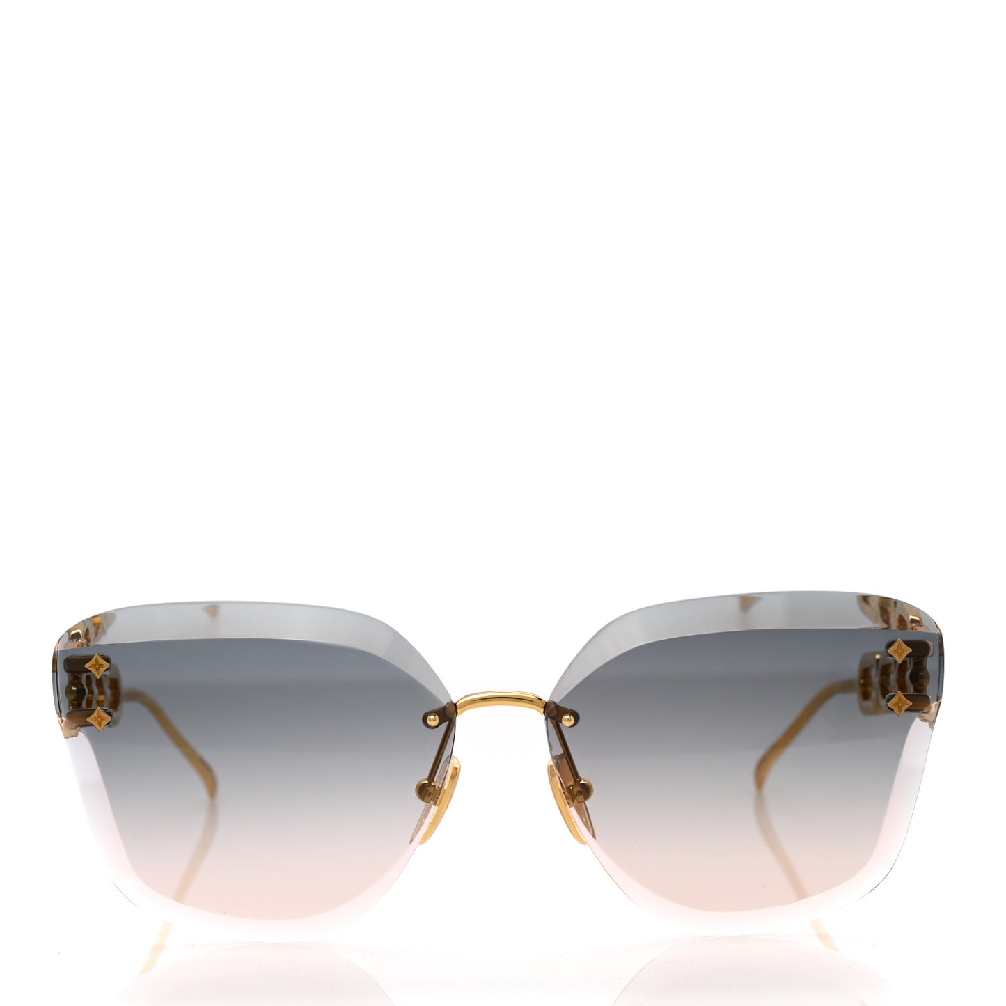 Metal Rimless LV Jewel Cat Eye Sunglasses Z1626U Gradient Blue