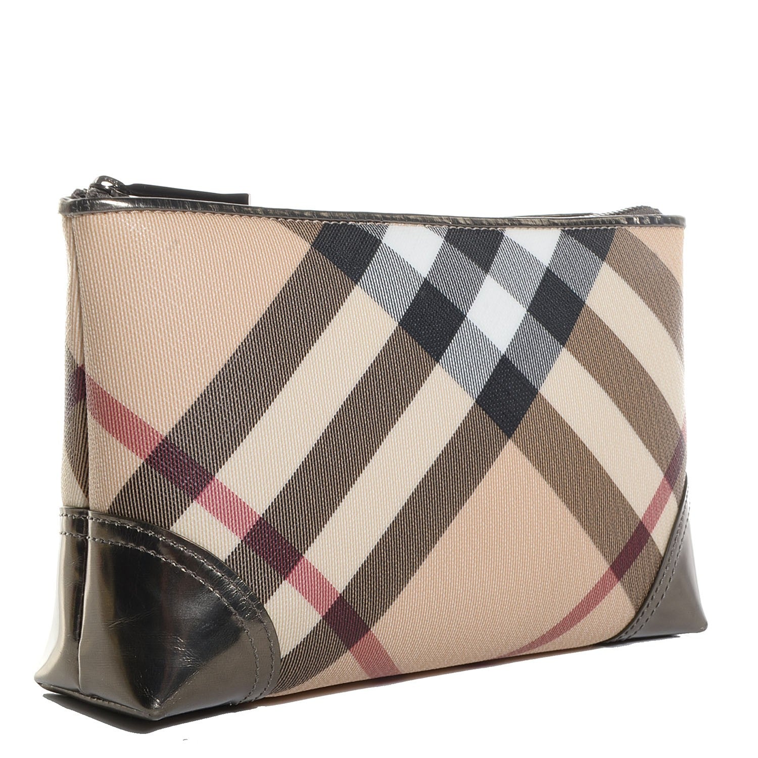 Burberry Nova Check Cosmetic Bag Nickel 3 of 8