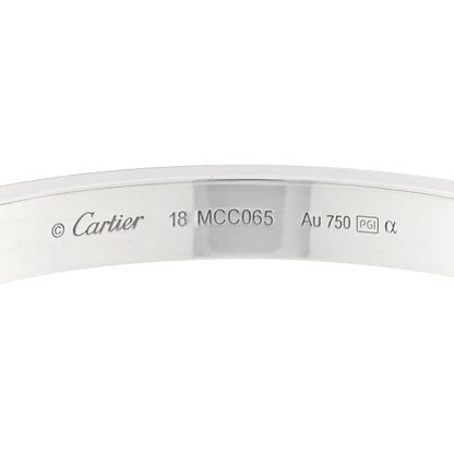 Cartier 18K White Gold Diamond LOVE Paved Bracelet 18 6 of 7