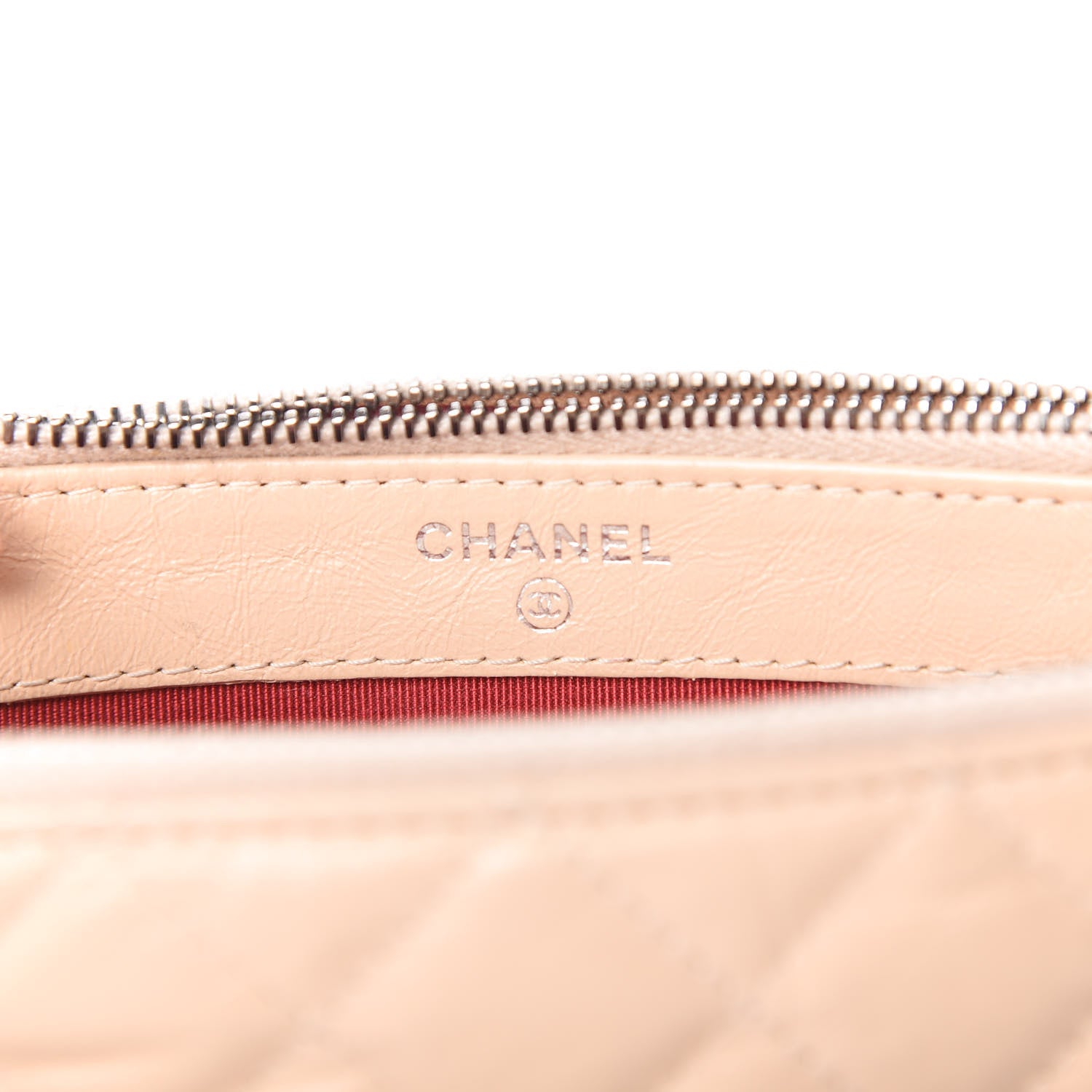 Chanel Aged Calfskin Quilted Small Gabrielle Clutch With Chain Beige Black 8 of 13