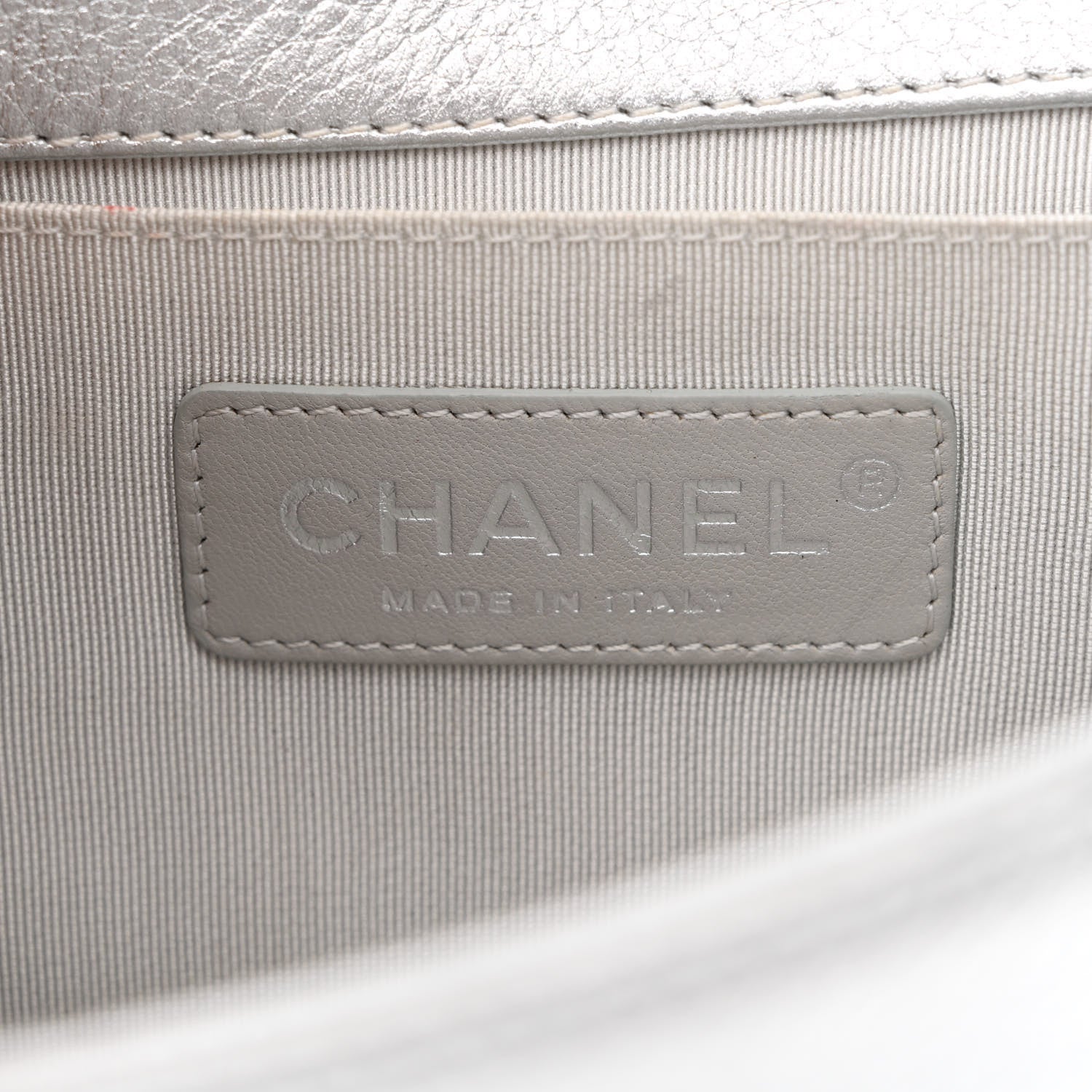 Chanel Metallic Calfskin Camellia Quilted Small Boy Flap Silver 6 of 10