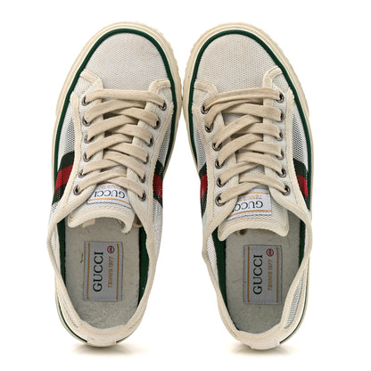 Gucci Mesh Web Womens 1977 Tennis Sneakers 35 Great 35.5 White Mystic White 2 of 9