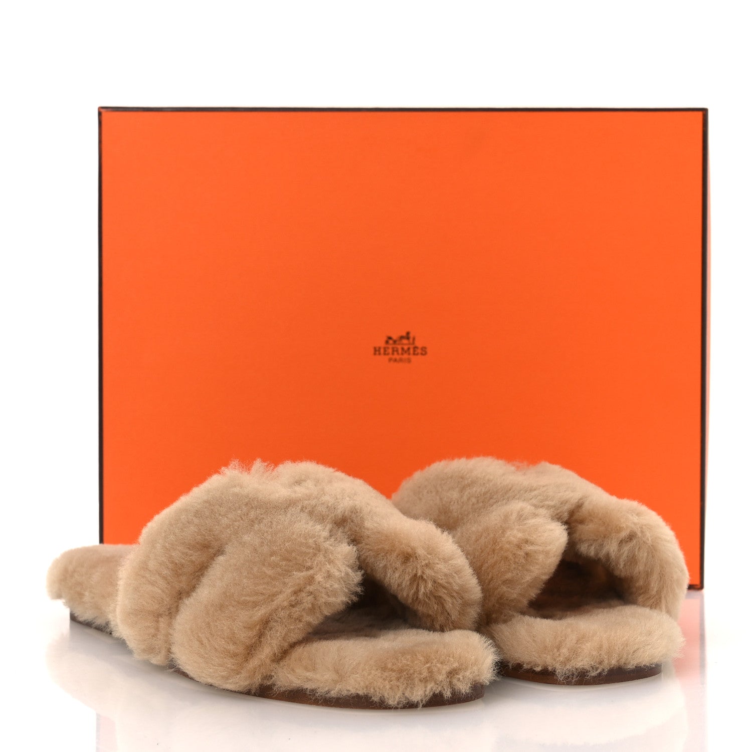 Hermes Woolskin Oran Sandals 39 Naturel 10 of 10