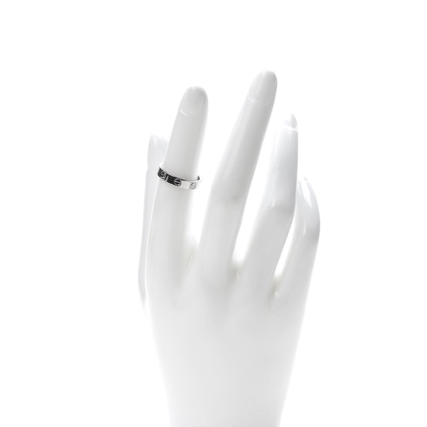 18K White Gold 3.5mm LOVE Wedding Band Ring 50 5.25