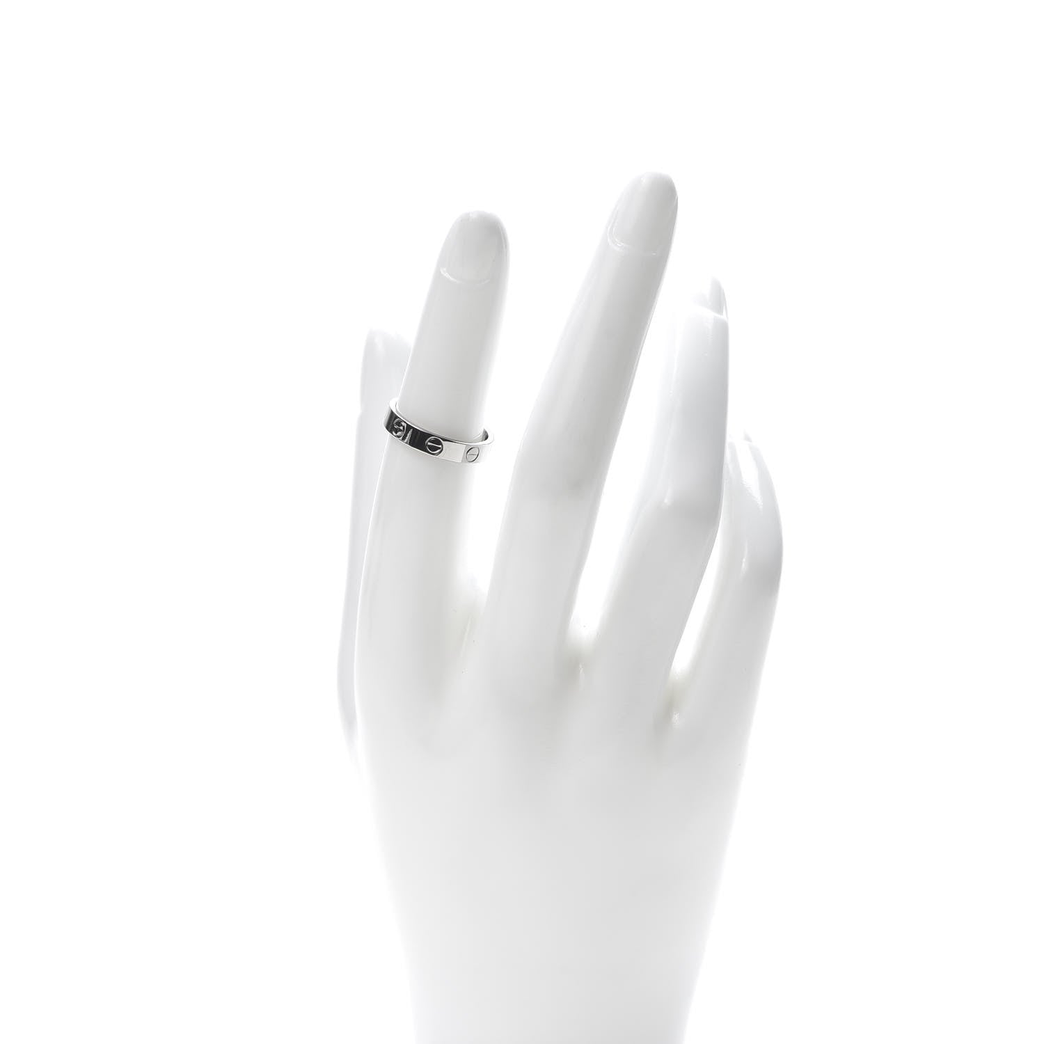 Cartier 18K White Gold 3.5mm LOVE Wedding Band Ring 50 5.25 2 of 5