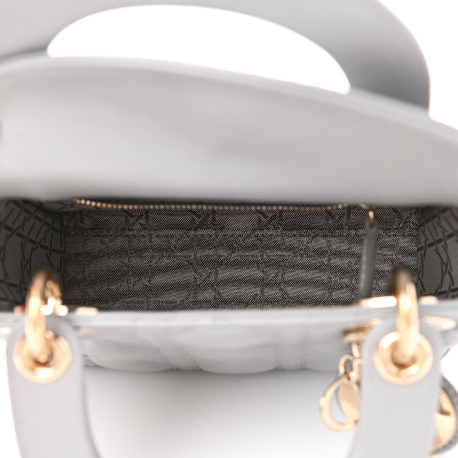 Christian Dior Metallic Lambskin Cannage Mini Lady Dior Grey 5 of 9