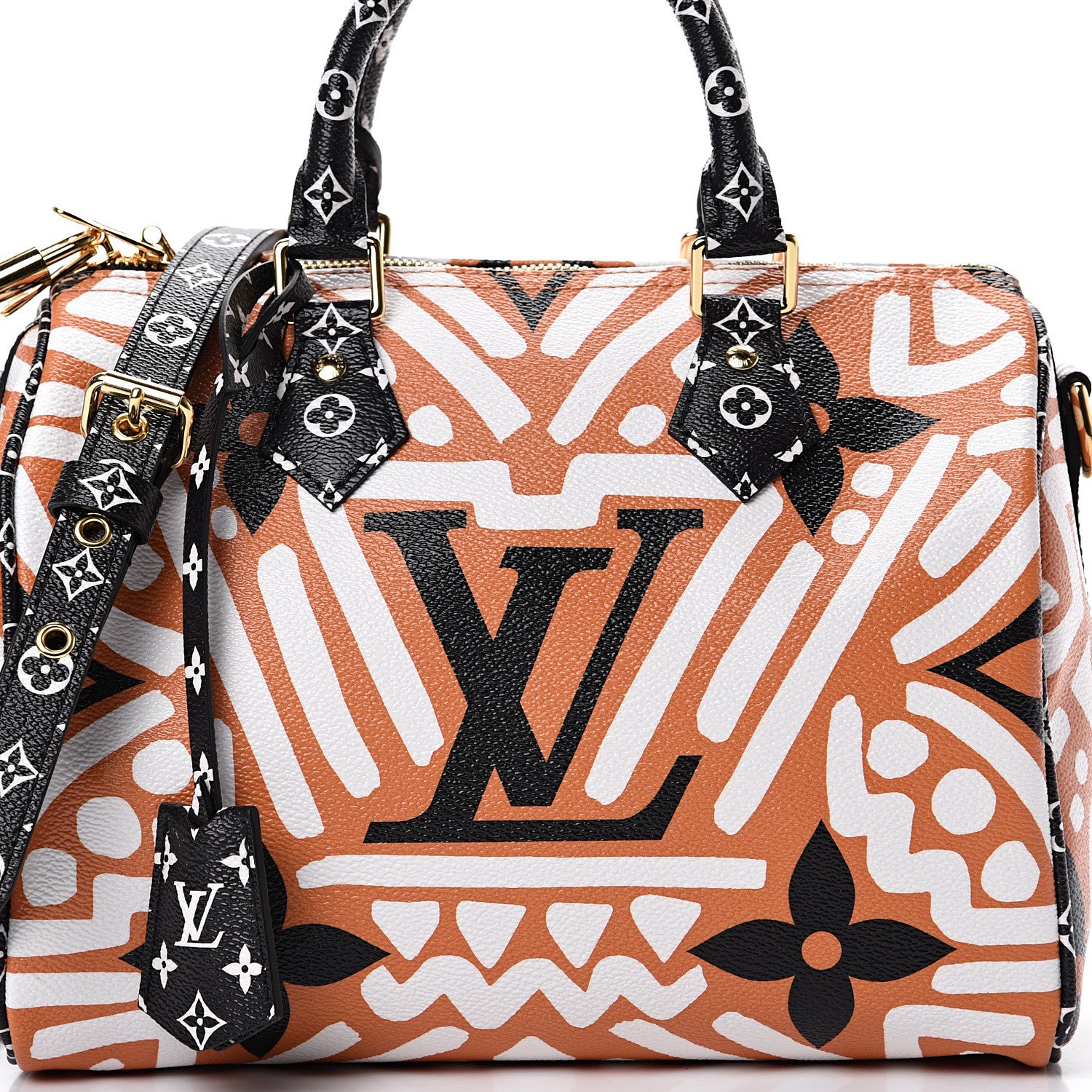 Louis Vuitton Monogram Giant Crafty Speedy Bandouliere 25 Creme Caramel 6 of 8