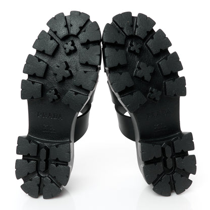 Prada Foam Rubber Triangle Logo Monolith 55mm Cage Sandals 41 Black 6 of 10