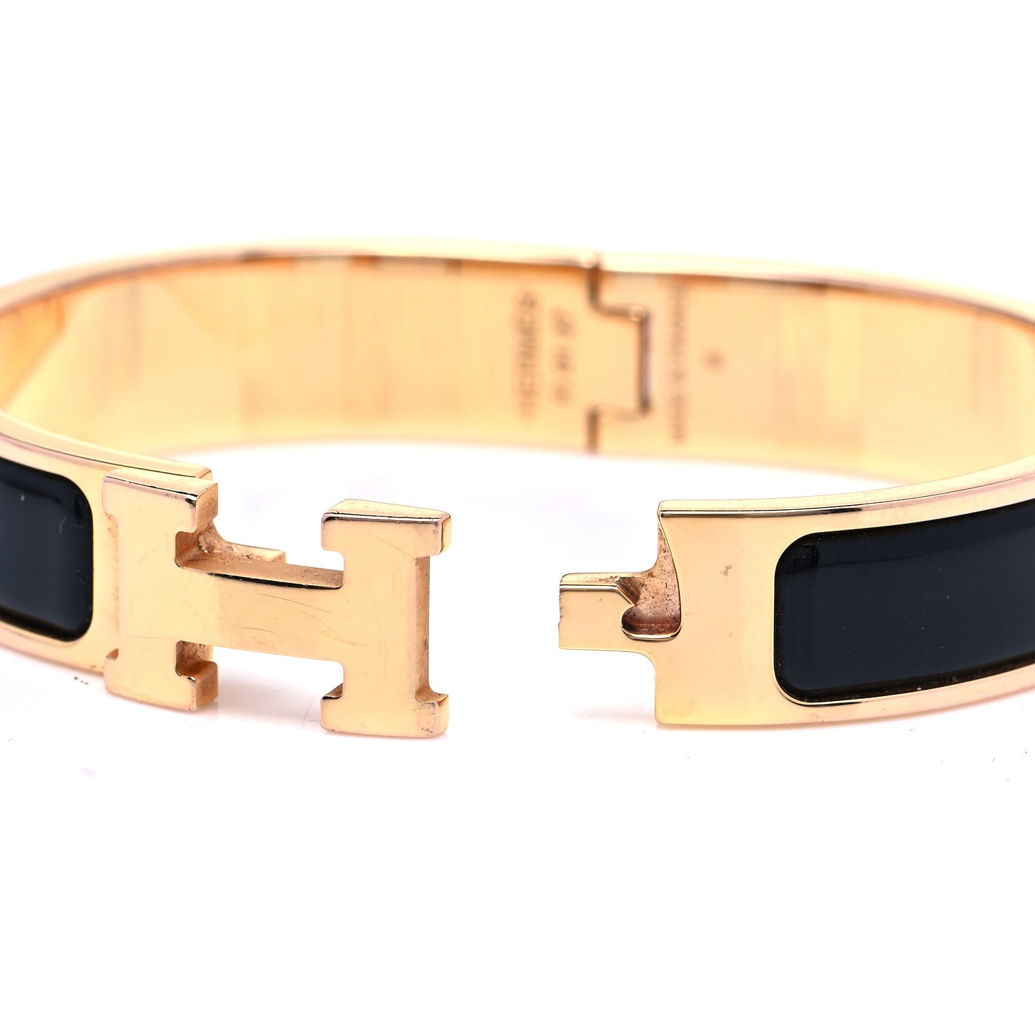 Hermes Enamel Narrow Clic Clac H Bracelet GM Black 4 of 5