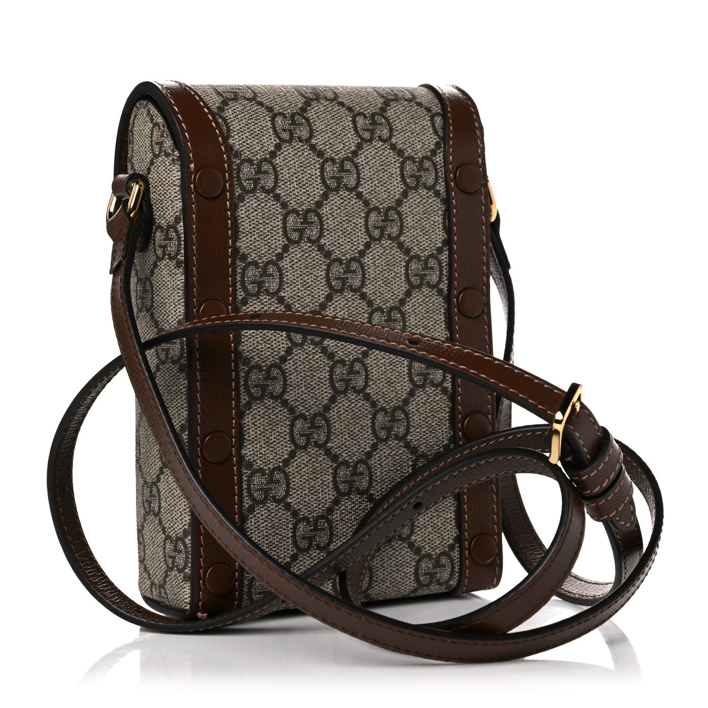 GG Supreme Monogram Mini Horsebit 1955 Crossbody Bag Beige Brown Sugar