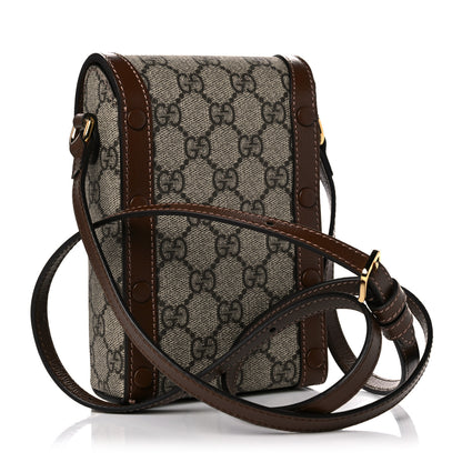 Gucci GG Supreme Monogram Mini Horsebit 1955 Crossbody Bag Beige Brown Sugar 3 of 11