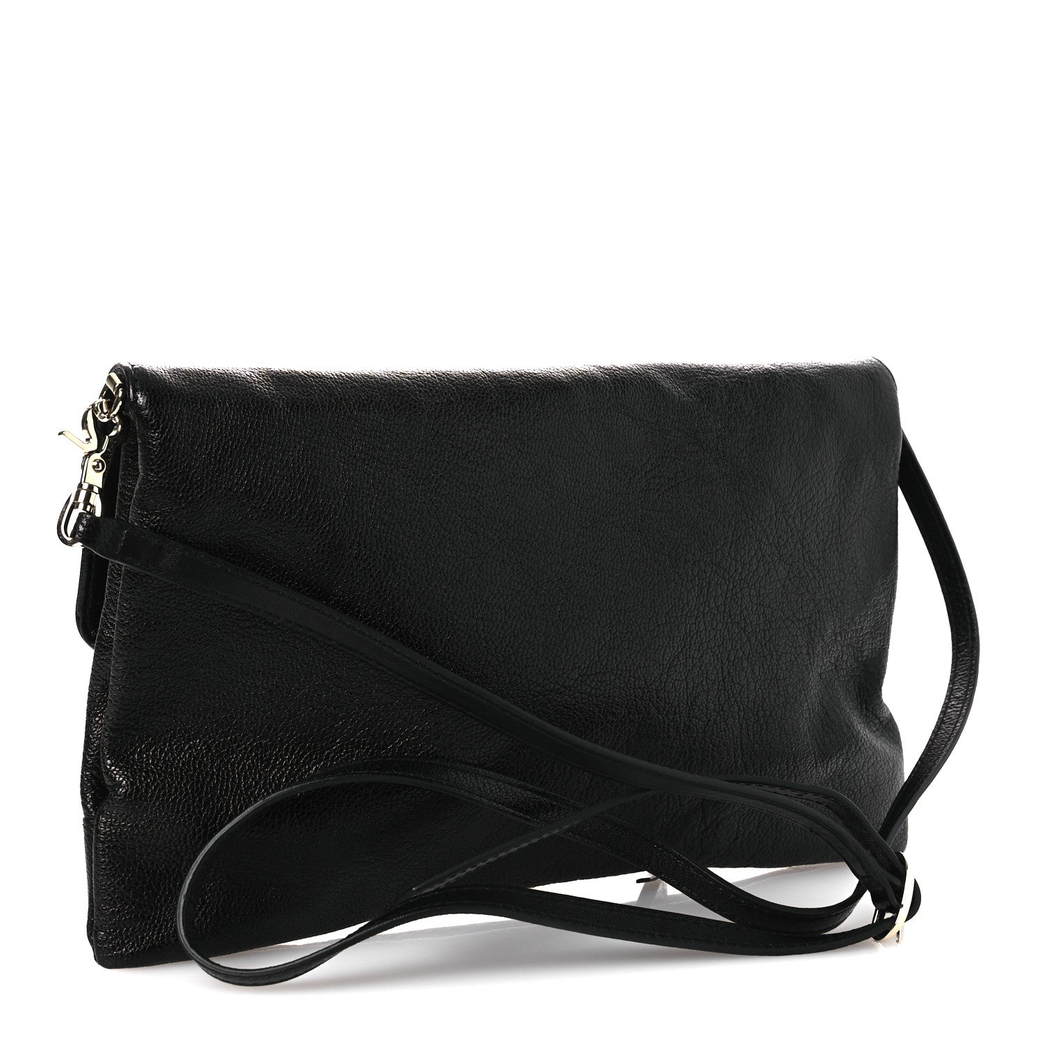 Balenciaga Chevre Gold Metallic Edge Hardware Envelope Clutch Black 4 of 12
