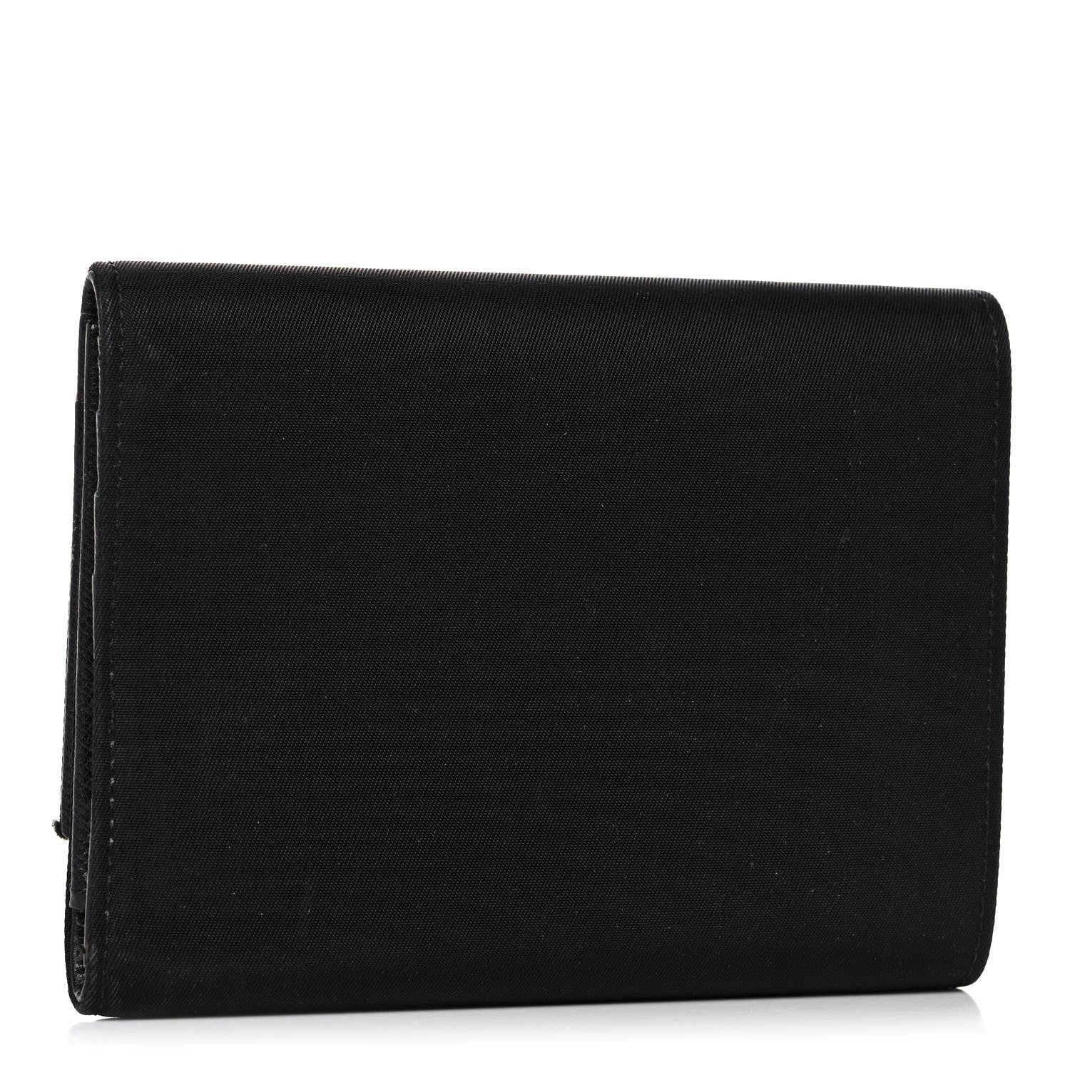 Prada Tessuto Nylon Tri-Fold Compact Wallet Black 3 of 16